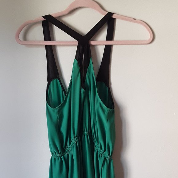 Silence and Noise dress small, green/black light fabric rayon-ish - Picture 6 of 8